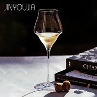 JINYOUJIA Josephinen Style 390ml Champagne Wine Glass Cloud Shape Crystal Glass Material Handmade Perfect Flawless Goblet
