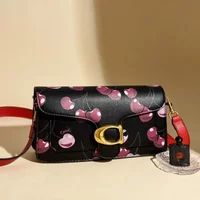 2026 New Diaper Bag Premium Top Grain Leather Cherry Mini Square Bag Stylish Luxury Versatile Crossbody Bag