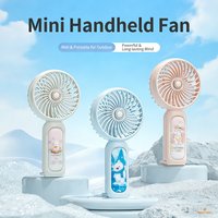MEET SUN Portable Mini Handheld Electric FanQuiet Stand-up DesktopUSBCharging Sports Pocket Fan with Stand for On-the-Go Cooling