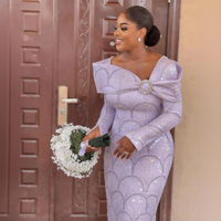 African Groom Luxury Beaded Tulle Lace Fabric 2026 Nigerian Handmade Heavy Sequins Pearls Mesh Lace Fabric Bridal Wedding Dress