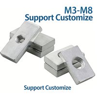 M3-M8 Square Nut Rectangular Nuts Thin Slider Block Nuts Zinc-Plated Carbon Steel Aluminum Profile Accessory Support Customize