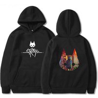 Stray Game Cat Anime Hoodie Hot Game Printing Clothes Men Winter Fleece Pullover Tops Oversized Sweatshirts Vintage Unisex Wram