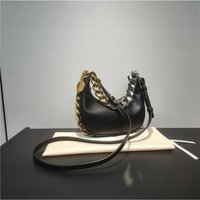 2026 High-end new pull-up chain crossbody half-moon shoulder bag versatile fashion shoulder underarmgenuine leather bag