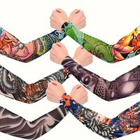 AliExpress NONE 6pcs Unisex Tattoo Arm Sleeves To Cover Arms Sun Protection UV Protection Cool Tattoo Print Sleeve for Outdoor Cycling