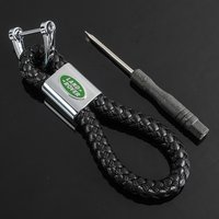 Metal Leather Car Keychain Key Ring Chain Gifts For Land Rover Freelander Range Rover Velar Sport Discovery 2 Defender Accessory