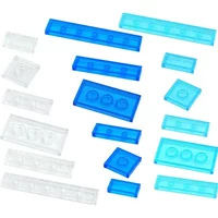 Thin Bricks 1x2 1x4 2x2 2x4 Creative Toy Assemble Blue Clear Building Block Smooth Transparent Figures Gift Compatible 3070 3068