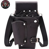 Hairdressing Scissors Waist Shoulder Belt Bag PU Leather Shears Storage Bag Salon Professional Hairdressing Stylist Scissors Bag