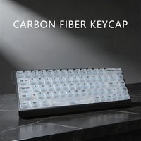 New 130+ Keys Ice Carbon Fiber Keycaps Black White Forged Carbon PC Translucent Multi-Language for Magnetic Mechanical Keyboard