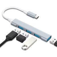 USB C HUB Type C Extender 4 Port Splitter Adapter OTG Docking Station For Phone Macbook Pro 13 Air PC Laptop Computer 4 In 1 HUB