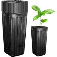20 Pieces Deep Nursery Pots Treepots Black Square Seed Starting Pots Flower Plant Container for Greenhouse Indoor Outdoor Garden