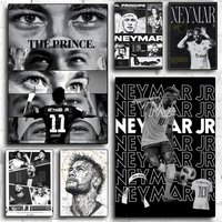 Sports Neymar Poster Self-adhesive Art Waterproof Paper Sticker Coffee House Bar Room Wall Decor