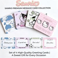 20/80/160pcs Sanrio Cute Cartoon Greeting Card Set - Cinnamoroll Kuromi Hello Kitty Pochacco Message Cards for Birthday Thank Yo