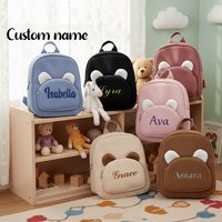 Customized Soft Bag - Cute Cartoon Ear Design, Personalized Embroidery, Convenient for School, Travel, and Daily Use