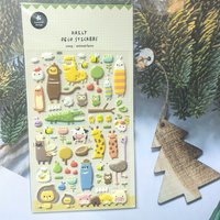 Korean Import Suatelier Cartoon Animals Farm Puffy 3D Stickers Diy Diary Stationery Stickers School Office Supplies 1009