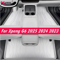 Tapis de sol en cuir PU entièrement Protection pour Xpeng G6 2025 2024 2023, doublures de sol de voiture Double couche G6 avec tapis