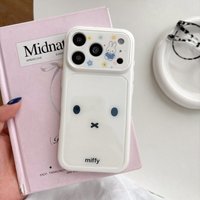 Luxury Cute cartoon Miffy flower Phone Case For iPhone 15 16 17 Pro Max 17Pro Lovely Miffy Cover Camera lens protection