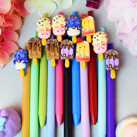 12pcs,Ice Cream Ballpoint Pen, with a black ink cartridge that writes smoothly, ideal for use in classrooms and offices