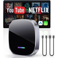 2026 Wireless Android Auto Apple CarPlay Dual-WiFi Plug And Play Adapter Smart AI Box with Youtube Netflix IPTV TikTok