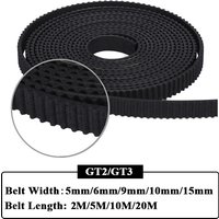 2m/5m/10m/20m GT2 GT3 Open Timing Belt Width 5mm/6mm/9mm/10mm/15mm GT2 GT3 Belt Rubber Aramid Fiber Cut to Length for 3D Printer