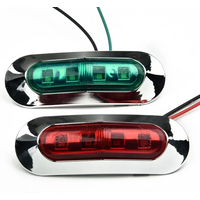 2Pcs Red Green LED Boat Navigation Light, 12-24V Waterproof Sailing Signal Lamp for Marine Yacht Warning & Side Marker