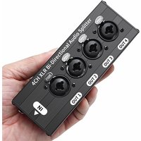 Bidirectional 1X4 XLR Audio Splitter Box 6.35mm 6.5 XLR 1 In 4 Out Balanced Signal Splitter for Stage Equipment