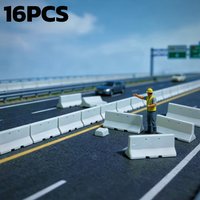 16pcs Miniature Highway Guardrail Barrier Model , 2cm HO Scale Road Safety Fence for 1:87 Diy Modeling Dioramas,Micro Landscape