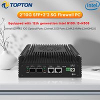 Topton Solid Firewall PC Computer Intel N150 N100 2x10G SFP or 2x10G 2x2.5G LAN Type-C 2xNVMe+SATA NAS Mini PC Home Lab Server