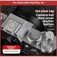Camera Hot Shoe Cover Suitable for Fuji XS20 XT30II XM5 X100VI Mirrorless Hot Shoe Cover Metal Shutter Button