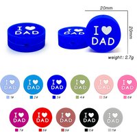 10 stücke Liebe DAD Silikon Perlen Kinder Zahnen Kleinkind Spielzeug Food Grade Silikon Beißringe DIY Schnuller Spielzeug Zubehör