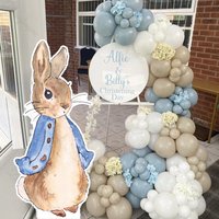 18/24/36Inch Rabbit Cutout Mosaic KT Board Pink Blue Rabbit Cutouts for 1st Birthday Baby Shower Christening Party Decor Supply