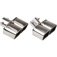 63mm Car Auto Exhaust Pipe Muffler Tail Pipe Outlet Nozzle End Universal Stainless Steel Square End One Change Two Double