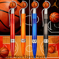 4pcs/8PCS basketball pens, sports round ballpoint pens, cool pens, student supplies, stationery, school, office