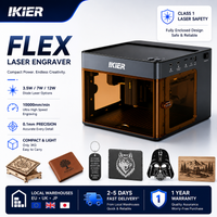 IKier Flex 3,5W/7W/12W Diodenlaser-Graviergerät 1,2W IR optional Dual-Laser Klasse 1 Geschlossene Graviermaschine für Holz, Metall, Acryl