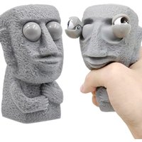 Funny Stone Man Squeeze Toys Easter Squeezing Stress Relief Toy Moai statue Pop-out Eyes Stress Toy Vent Fidget Toys Kids Gift