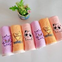 Pokemon Gengar Bath Towel Set Pikachu Jigglypuff Coral Fleece Face Towel Super Soft Absorbent Home Bathroom Cute Anime Gift