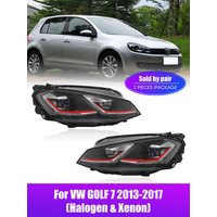 2PCS LED Car Headlight Assembly For VW GOLF 7 2013-2017 Halogen Xenon GTI Front Headlights DRL Turning Signal Head Lamp