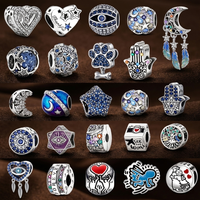 Charms for Women Bracelet, Evil Eye Moon Star Hamsa Hand Paw Print Tree of Life Camera Beads DIY Jewelry Accessories Gift