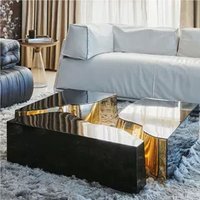 Italian Stainless Steel Console Coffee Tables Post-Modern Metal Painted Square Coffee Table Exquisite Simple Home Furniture FYCT