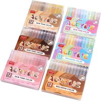 GuangNa 12-72 Colors Acrylic Paint Markers,Soft Brush Student Graffiti Painting Pens Set,Festival DIY Art Markers Supplies Manga