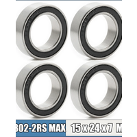 AliExpress NONE 63802 2RSV MAX Bearing 15*24*7 mm 4Pcs C2 Single Row Full Balls Bicycle Frame Pivot Ball Bearings 63802-2RS 63802LUU