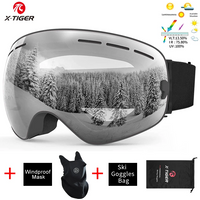 XTIGER Ski Goggles Men's and Women's Winter Ski Goggles Outdoor Snow HD PC UV400 Double Layer Anti-Fog Lenses TUP Frame Ski Gogg