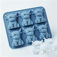 1/2pcsMini Highland Cow Ice Cube Mold – Lovely3DIce Cube,Suitable for beverages、Parties and Gifts-Mini Highland Cow Mold