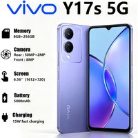 New VIVO Y17s 5G Global Version Mobile Phone 6.56" HD+ Big Screen 50MP Camera 5000mAh 15W Fast Charge Budget Dual-SIM Smartphone