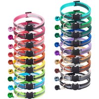 Colorful Reflective Breakaway Cat Collar with Bell for Newborn Puppy Dog - Adjustable Neck Ring Necklace Pet Kitten Accessories