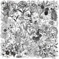 50 Pcs Monochrome Cartoon Plant Stickers - Transparent PET Decals for Phones, Water Bottles, Luggage LanLanStickersWorld