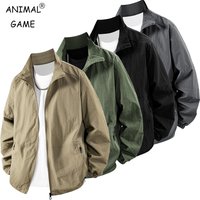 AliExpress Men's Jacket Full Zip Up Work Jackets Stand Hiking Casual Windbreaker Lightweight Long Sleeve Coats Outdoor Climbing Streetwear
