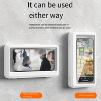 Waterproof Bathroom Phone Holder Self-adhesive Wall Mount Touch Screen Shower Storage Box Universal Phone Stand Bracket for Home