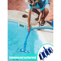 14" Heavy Duty Pool Vacuum Head with Side and Bottom Brushes Weighted Flexible Vacuum Head with plastic Handle