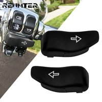 Motorcycle Black Button Extended Cover Turn Signal Extension Caps Switch For Harley Touring Ultra Limited Electra Glide 2014-21