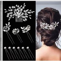 Crystal Floral Hair Accessory Set, Fairy Luxury Exquisite Style, Suitable for Bridal Wedding Look / Evening Gown Matching